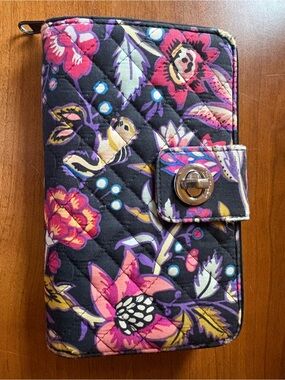 Vera Bradley Women's Black and Floral Wallet-purses